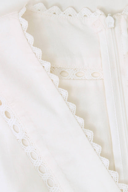 Robe Blanche Manches Lanternes