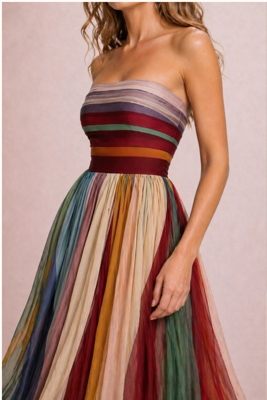 Robe Maxi Rayée Bohème